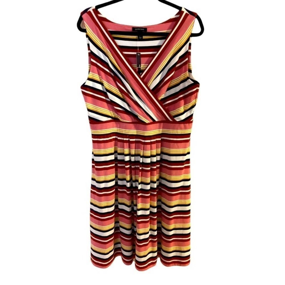 Land's End Surplice Fit & Flare Midi Dress Size L